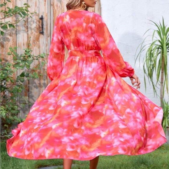 Swim Floral Cover Up Kimono Tie-Dye - Picture 4 of 4